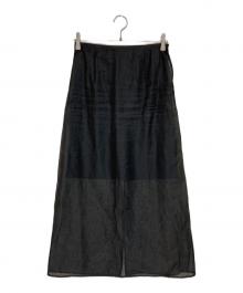 THE PERMANENT EYE（ザ パーマネント アイ）の古着「Sheer A line skirt」｜ブラック