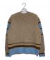 AMI Alexandre Mattiussi (アミアレクサンドルマテュッシ) カレッジウールリブニットセーター ベージュ×ブルー サイズ:S：40000円