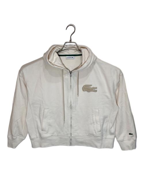 LACOSTE（ラコステ）LACOSTE (ラコステ) ボアワニロゴスウェットジップフーディー ベージュ サイズ:36の古着・服飾アイテム