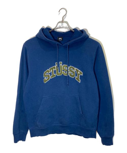stussy（ステューシー）stussy (ステューシー) CHENILLE ARCH APPLIQUE HOOD ブルー サイズ:-の古着・服飾アイテム
