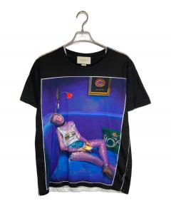 中古・古着通販】GUCCI (グッチ) ロゴプリントTシャツ ブラック サイズ