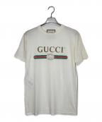GUCCIグッチ）の古着「ロゴプリントTシャツ」｜ホワイト