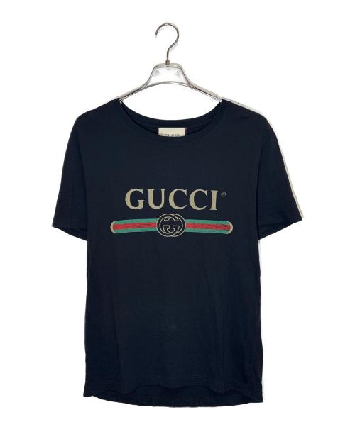 GUCCI（グッチ）GUCCI (グッチ) ロゴプリントTシャツ ブラック サイズ:SIZE XSの古着・服飾アイテム