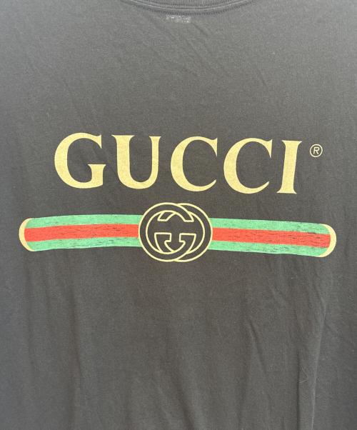 GUCCI（グッチ）GUCCI (グッチ) ロゴプリントTシャツ ブラック サイズ:SIZE XSの古着・服飾アイテム