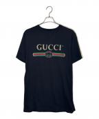 GUCCIグッチ）の古着「ロゴプリントTシャツ」｜ブラック