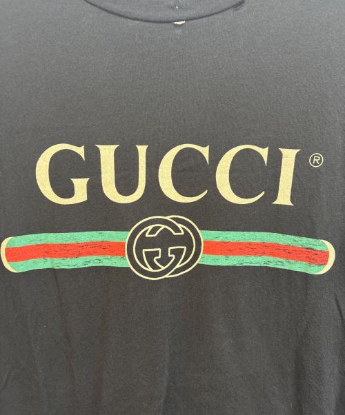GUCCI（グッチ）GUCCI (グッチ) ロゴプリントTシャツ ブラック サイズ:Sの古着・服飾アイテム