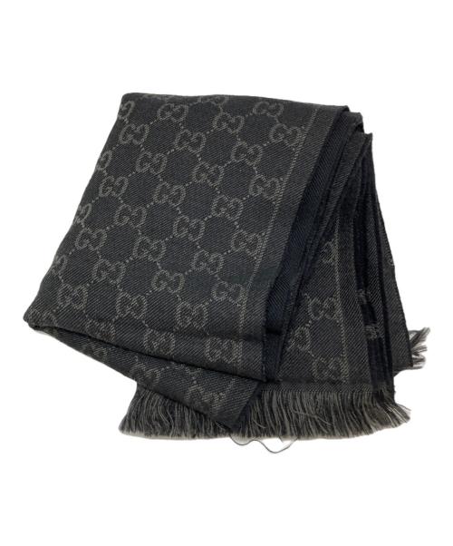 GUCCI（グッチ）GUCCI (グッチ) GGストール ブラック サイズ:35 × 180の古着・服飾アイテム