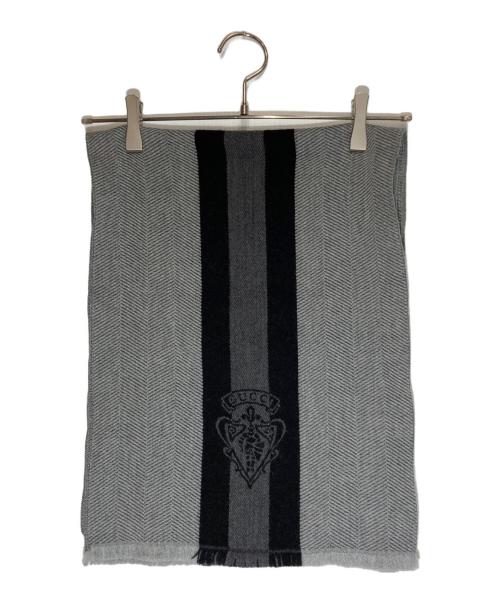 GUCCI（グッチ）GUCCI (グッチ) ウールシルクラインストール ブラック×グレー サイズ:-の古着・服飾アイテム