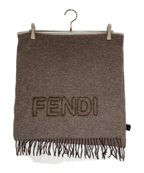 FENDI（フェンディ）FENDI (フェンディ) ロゴフリンジストール ブラウン サイズ:-の古着・服飾アイテム