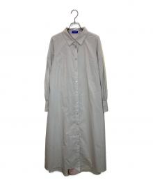 BLUE LABEL CRESTBRIDGE（ブルーレーベルクレストブリッジ）の古着「ベルテッドシャツワンピース」｜ベージュ