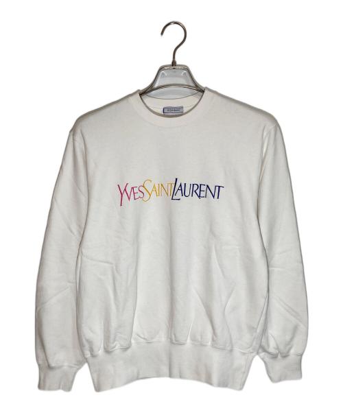 Yves Saint Laurent（イヴサンローラン）Yves Saint Laurent (イヴサンローラン) ロゴスウェット ホワイト サイズ:Ⅿの古着・服飾アイテム