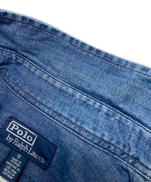 POLO RALPH LAUREN（ポロ・ラルフローレン）POLO RALPH LAUREN (ポロ・ラルフローレン) ポニー刺繍ダンガリーシャツ インディゴ サイズ:SIZE 12の古着・服飾アイテム