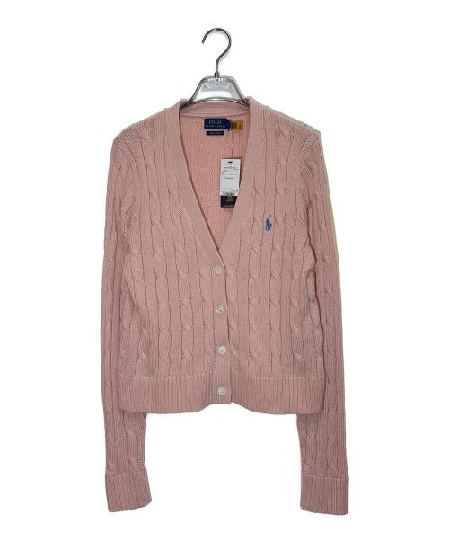 POLO RALPH LAUREN（ポロ・ラルフローレン）POLO RALPH LAUREN (ポロ・ラルフローレン) コットンケーブルカーディガン ピンク サイズ:Lの古着・服飾アイテム
