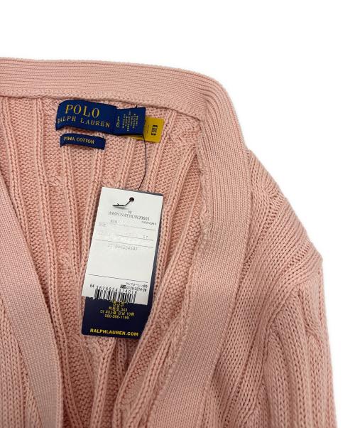 POLO RALPH LAUREN（ポロ・ラルフローレン）POLO RALPH LAUREN (ポロ・ラルフローレン) コットンケーブルカーディガン ピンク サイズ:Lの古着・服飾アイテム