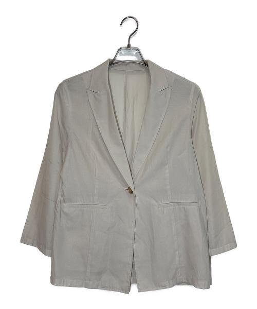 23区（ニジュウサンク）23区 (ニジュウサンク) シアーマットクロス ジャケット ベージュ サイズ:SIZE 32の古着・服飾アイテム