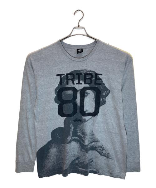 stussy（ステューシー）stussy (ステューシー) プリントカットソー グレー サイズ:XLの古着・服飾アイテム