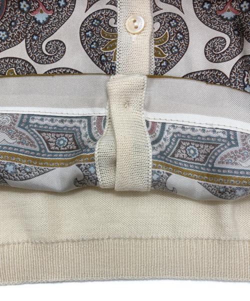 ETRO（エトロ）ETRO (エトロ) シルク切替カーディガン アイボリー サイズ:40の古着・服飾アイテム