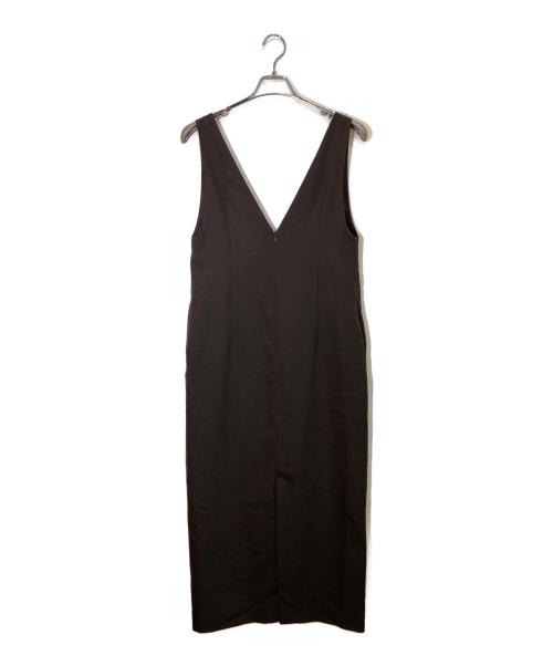 Noble（ノーブル）Noble (ノーブル) ストレートVネックワンピース ブラウン サイズ:36の古着・服飾アイテム