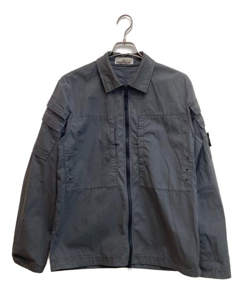 STONE ISLAND（ストーンアイランド）STONE ISLAND (ストーンアイランド) ZIP UP OVERSHIRT JACKET グレー サイズ:Ⅿの古着・服飾アイテム