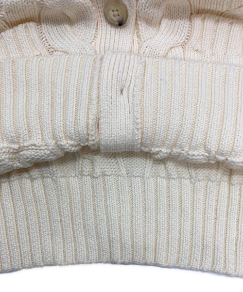 POLO RALPH LAUREN（ポロ・ラルフローレン）POLO RALPH LAUREN (ポロ・ラルフローレン) サイドスリットケーブルコットンニットカーディガン アイボリー サイズ:Ⅿの古着・服飾アイテム