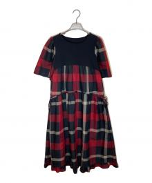 BLUE LABEL CRESTBRIDGE（ブルーレーベルクレストブリッジ）の古着「クレストブリッジチェックワンピース」｜ブラック