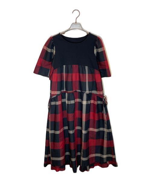 BLUE LABEL CRESTBRIDGE（ブルーレーベルクレストブリッジ）BLUE LABEL CRESTBRIDGE (ブルーレーベルクレストブリッジ) クレストブリッジチェックワンピース ブラック サイズ:38の古着・服飾アイテム