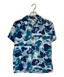 A BATHING APE（アベイシングエイプ）の古着「カモフラオープンカラーシャツ」｜ブルー