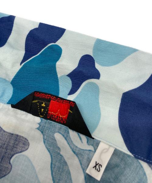 A BATHING APE（アベイシングエイプ）A BATHING APE (アベイシングエイプ) カモフラオープンカラーシャツ ブルー サイズ:XSの古着・服飾アイテム