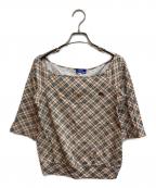 BURBERRY BLUE LABELバーバリー ブルー レーベル）の古着「ノバチェックカットソー」｜ベージュ