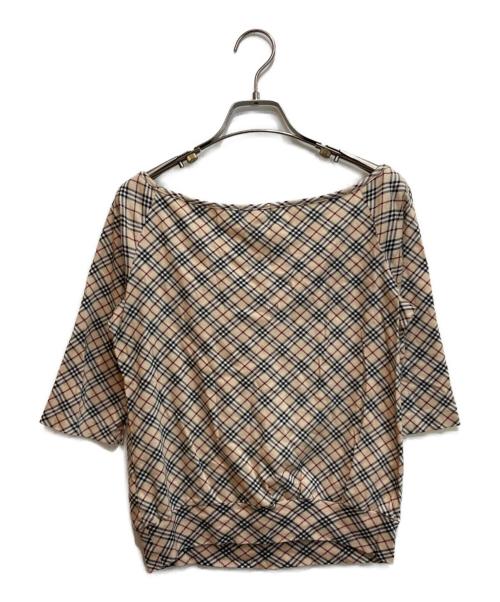 BURBERRY BLUE LABEL（バーバリー ブルー レーベル）BURBERRY BLUE LABEL (バーバリー ブルー レーベル) ノバチェックカットソー ベージュ サイズ:38の古着・服飾アイテム