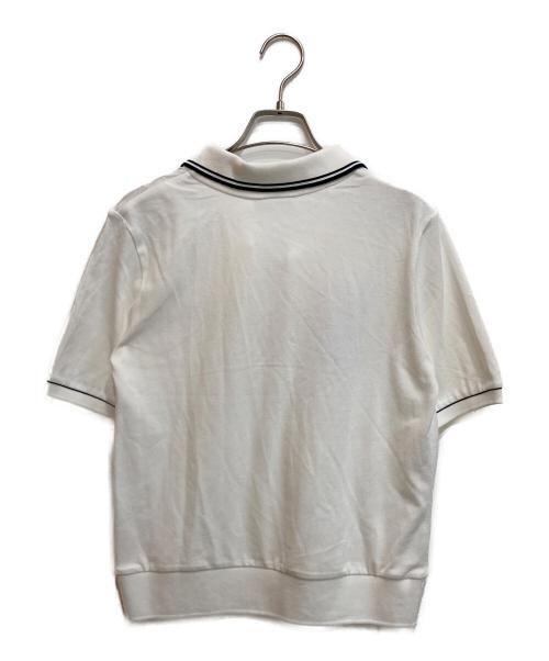 LACOSTE（ラコステ）LACOSTE (ラコステ) スキッパーネックポロシャツ ホワイト サイズ:38の古着・服飾アイテム