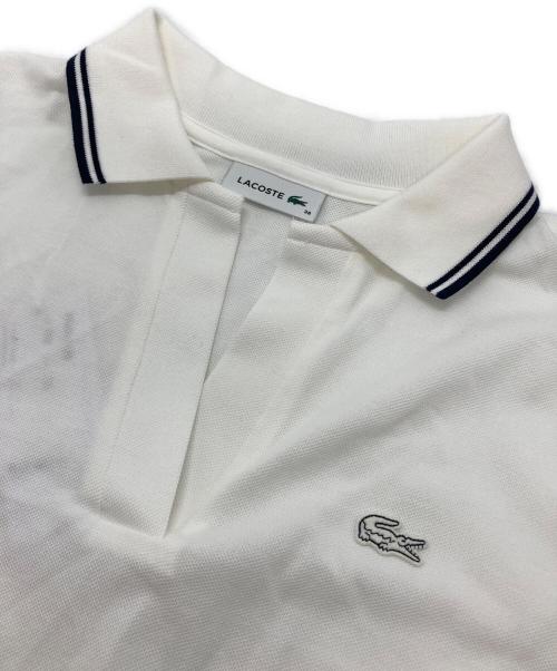 LACOSTE（ラコステ）LACOSTE (ラコステ) スキッパーネックポロシャツ ホワイト サイズ:38の古着・服飾アイテム