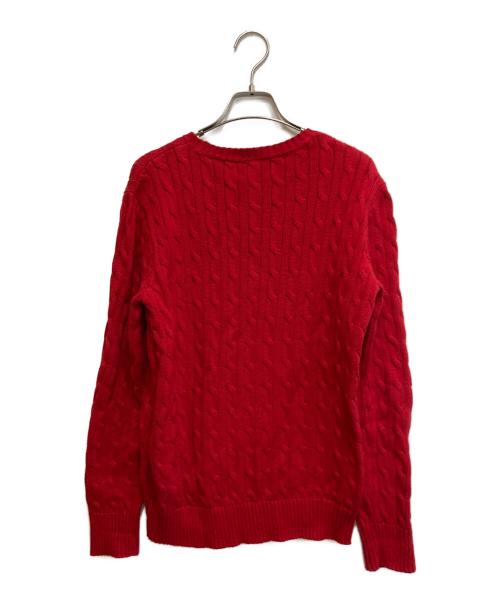 POLO RALPH LAUREN（ポロ・ラルフローレン）POLO RALPH LAUREN (ポロ・ラルフローレン) コットンケーブルニット レッド サイズ:SIZE キッズXLの古着・服飾アイテム