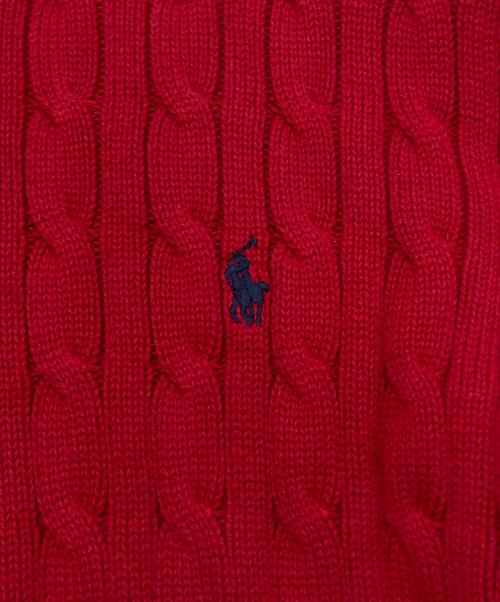 POLO RALPH LAUREN（ポロ・ラルフローレン）POLO RALPH LAUREN (ポロ・ラルフローレン) コットンケーブルニット レッド サイズ:SIZE キッズXLの古着・服飾アイテム
