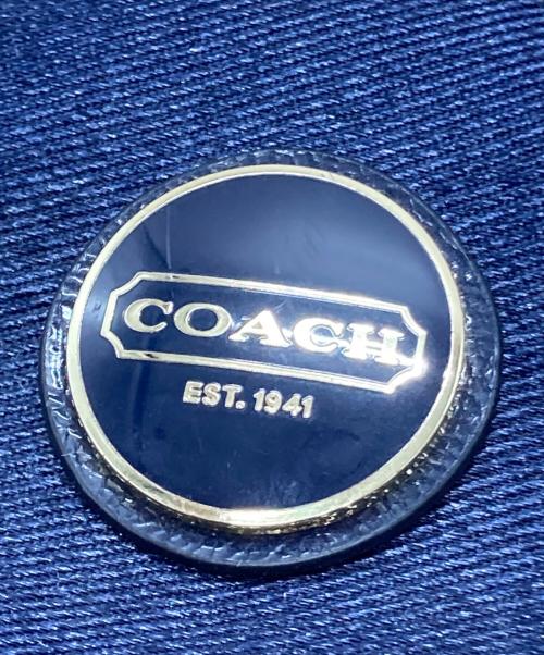 COACH（コーチ）COACH (コーチ) 2WAYシグネチャーショルダーバッグ ベージュ×ネイビーの古着・服飾アイテム
