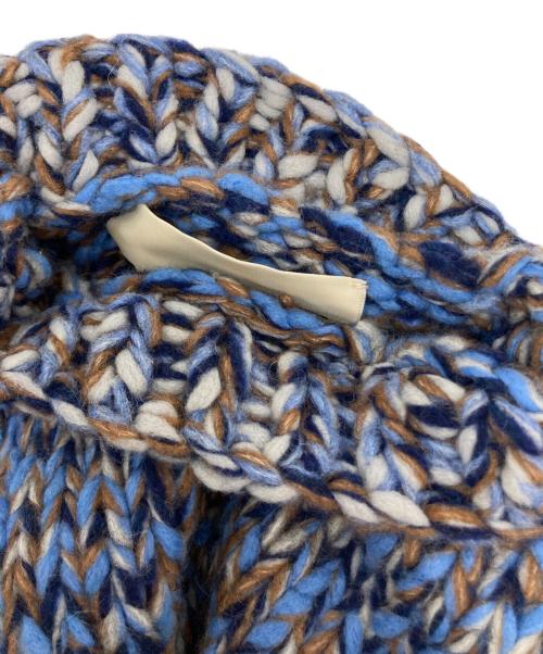 NKNIT（ンニット）NKNIT (ンニット) mix color hand KNIT short ブルーの古着・服飾アイテム