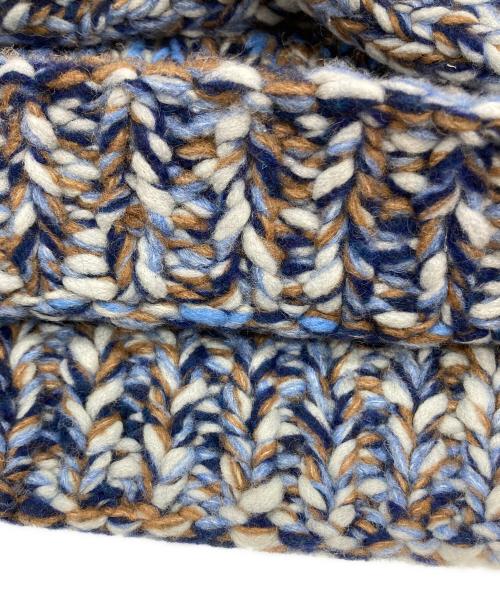 NKNIT（ンニット）NKNIT (ンニット) mix color hand KNIT short ブルーの古着・服飾アイテム