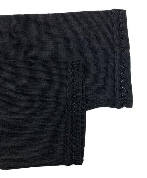 LEONARD PARIS（レオナール パリ）LEONARD PARIS (レオナール パリ) シルクブレンドラインストーンフラワーニット ブラック サイズ:Ｍの古着・服飾アイテム