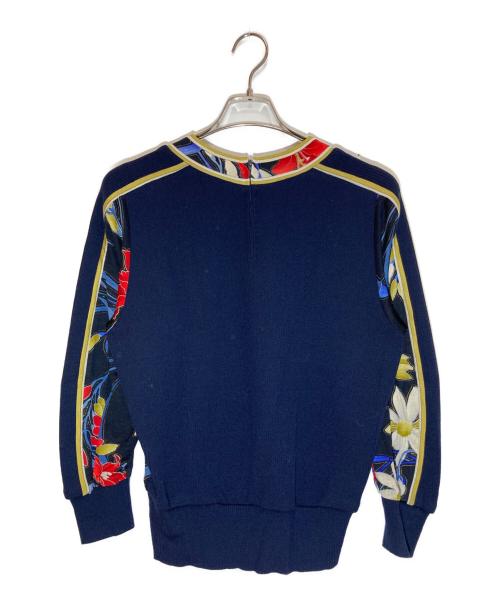 LEONARD PARIS（レオナール パリ）LEONARD PARIS (レオナール パリ) シルクブレンド切替ニット ネイビー サイズ:Ｍの古着・服飾アイテム