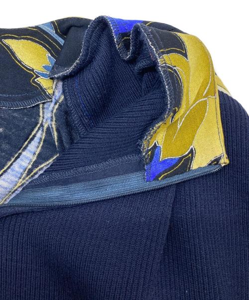 LEONARD PARIS（レオナール パリ）LEONARD PARIS (レオナール パリ) シルクブレンド切替ニット ネイビー サイズ:Ｍの古着・服飾アイテム