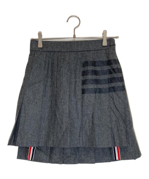 Thom Browne（トムブラウン）Thom Browne (トムブラウン) フランネル4-BARプリーツミニスカート グレー サイズ:36の古着・服飾アイテム