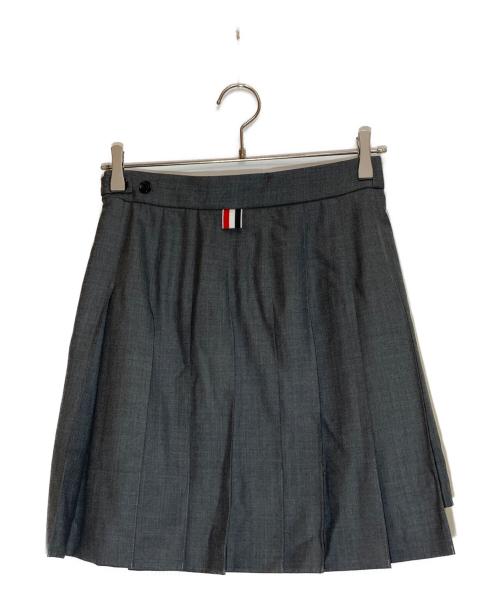 Thom Browne（トムブラウン）Thom Browne (トムブラウン) ツイル ひざ下 プリーツスカート グレー サイズ:SIZE 38の古着・服飾アイテム
