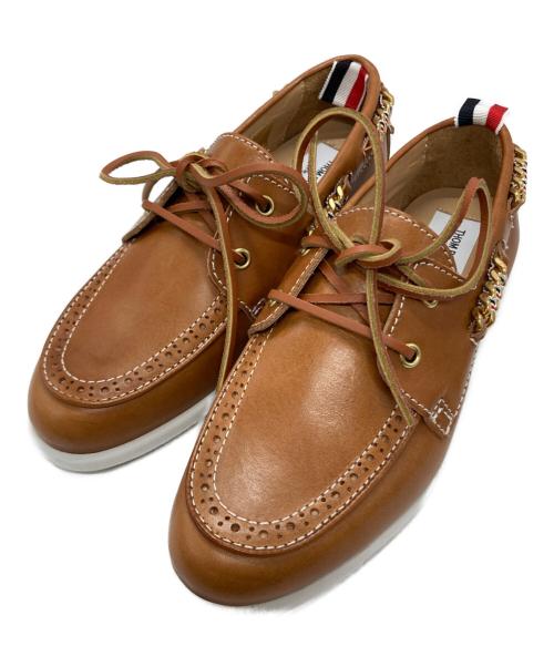 Thom Browne（トムブラウン）Thom Browne (トムブラウン) バケッタブローグボートシューズ ブラウン サイズ:37の古着・服飾アイテム