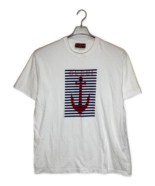 GUCCI（グッチ）GUCCI (グッチ) コットンジャージープリントT ホワイト サイズ:XLの古着・服飾アイテム