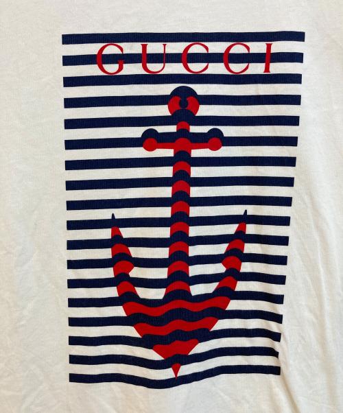 GUCCI（グッチ）GUCCI (グッチ) コットンジャージープリントT ホワイト サイズ:XLの古着・服飾アイテム