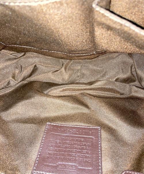 COACH（コーチ）COACH (コーチ) シグネチャーショルダーバッグ ベージュ×ブラウンの古着・服飾アイテム
