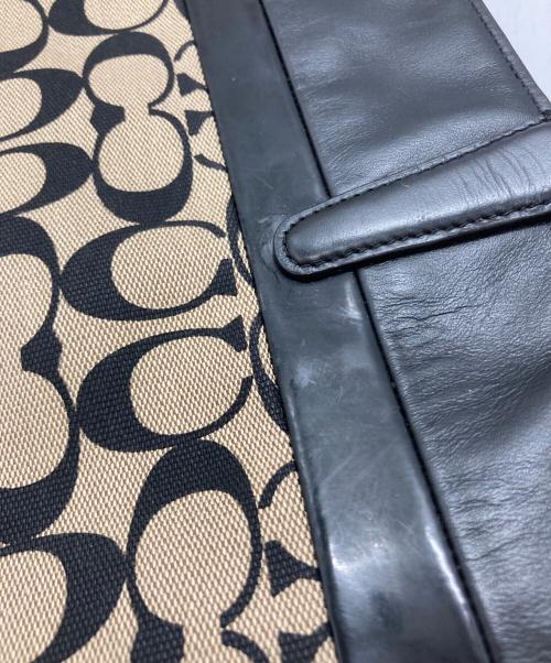 COACH（コーチ）COACH (コーチ) シグネチャートートバッグ ベージュ×ブラックの古着・服飾アイテム