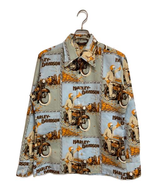 Richman（リッチマン）Richman (リッチマン) ヴィンテージプリントシャツ ブルー×ブラウン サイズ:-の古着・服飾アイテム