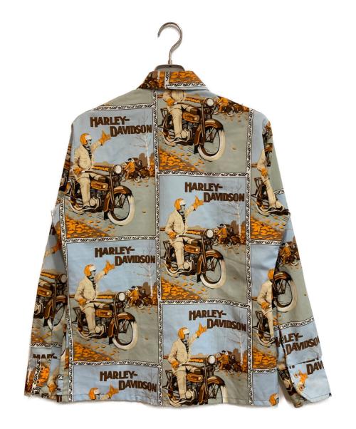 Richman（リッチマン）Richman (リッチマン) ヴィンテージプリントシャツ ブルー×ブラウン サイズ:-の古着・服飾アイテム