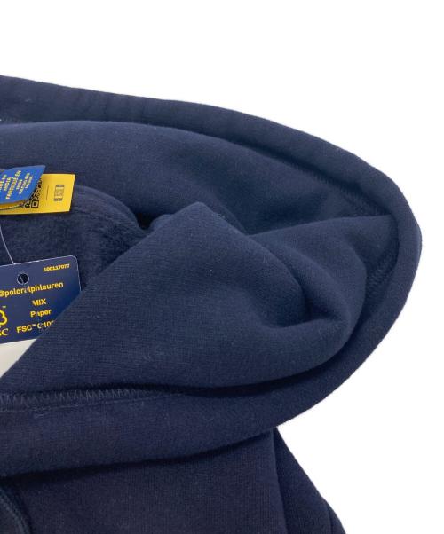 POLO RALPH LAUREN（ポロ・ラルフローレン）POLO RALPH LAUREN (ポロ・ラルフローレン) チェックロゴ裏起毛プルパーカー ネイビー サイズ:Mの古着・服飾アイテム